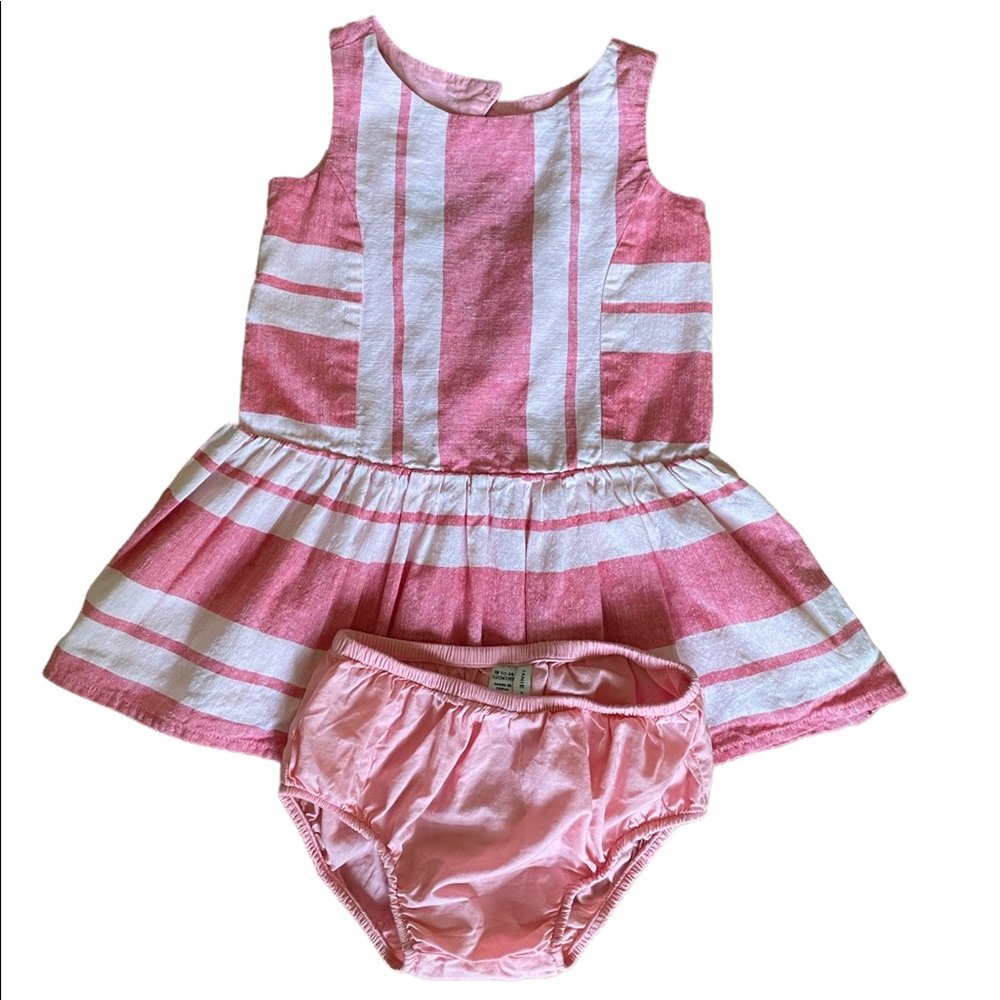 Janie & Jack pink linen dress